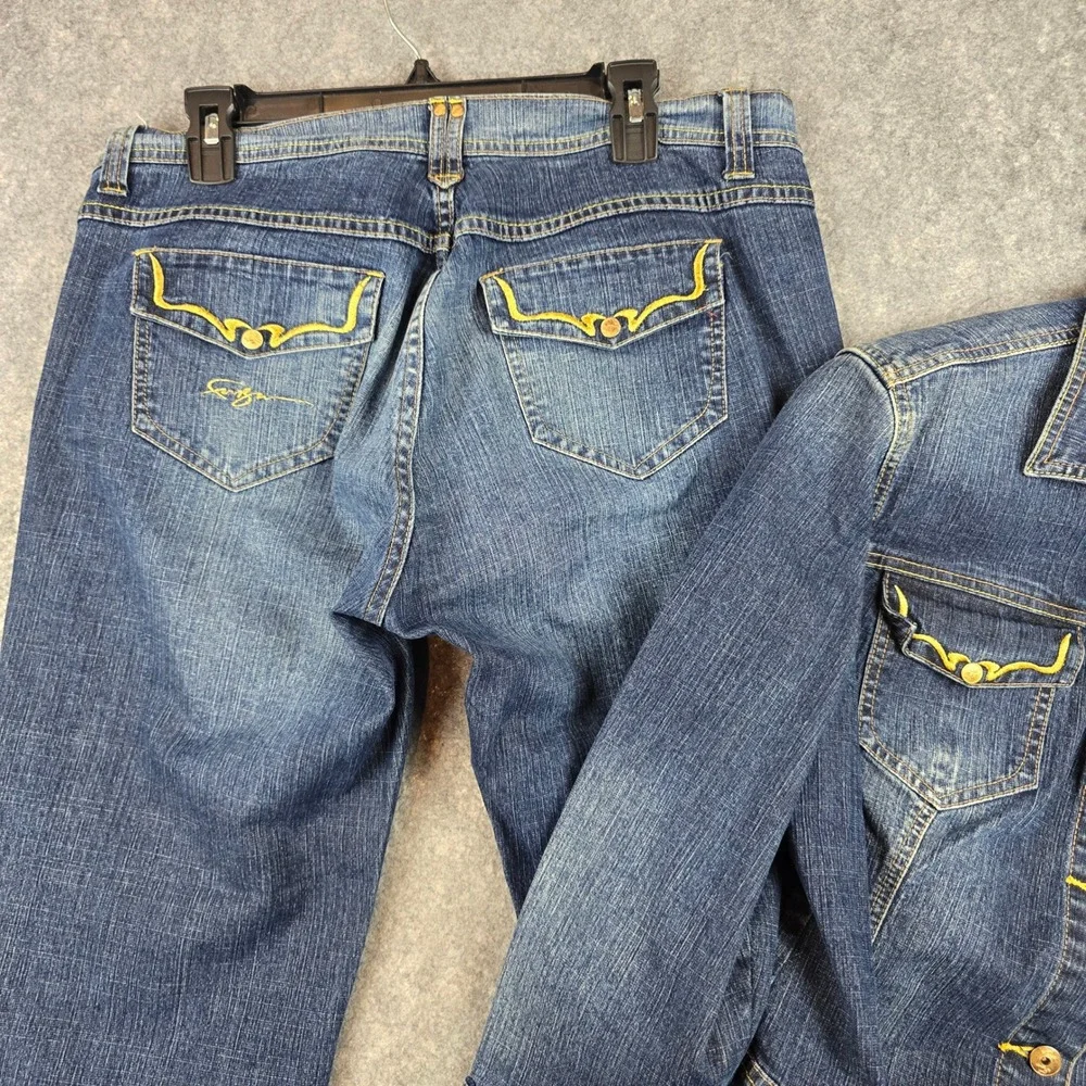 Vintage FUBU 14 Denim Jacket Jeans Matching Set Y2K Cargo SEE MEASUREMENTS